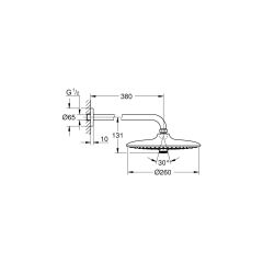Grohe Euphoria 260 Tepe Duşu Seti 380 Mm, 3 Akışlı 26459000
